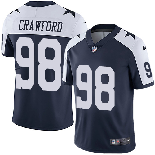 2019 men Dallas Cowboys #98 Crawford blue Nike Vapor Untouchable Limited NFL Jersey